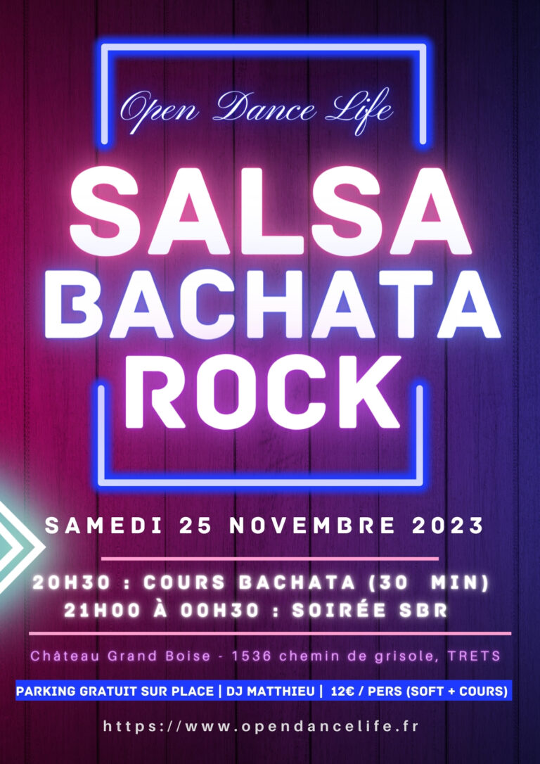 Lire la suite à propos de l’article ✨ SOIREE SBR (Salsa, Bachata & Rock) ✨